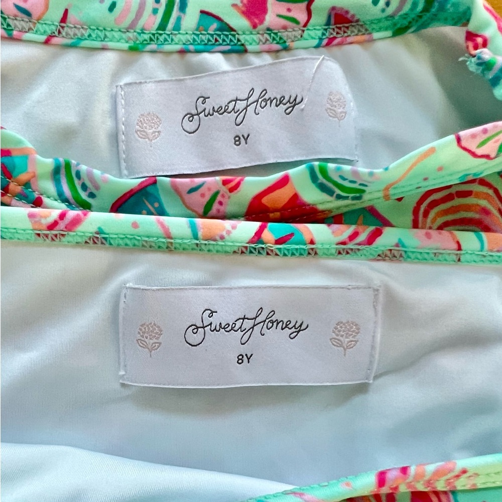 🧜‍♀️Sz 8 SeeetHoney Micah Rash Guard - Mermaid Shells 2 piece swimsuit! - Picture 4 of 4
